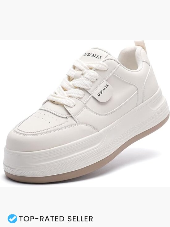 Shoes - Women's Platform Sneakers Lightweight Lace Up Chunky Sole Casual Fashion Shoes